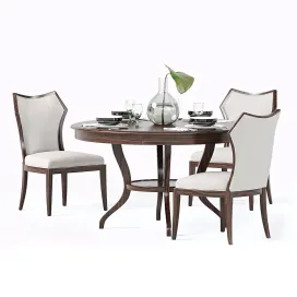 Hickory white halsey side chair round dining table